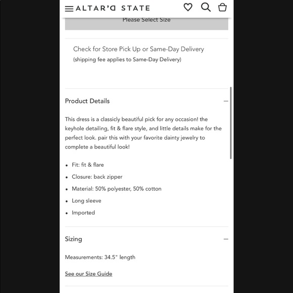 NWOT ALTER’D STATE DRESS - Picture 4 of 7